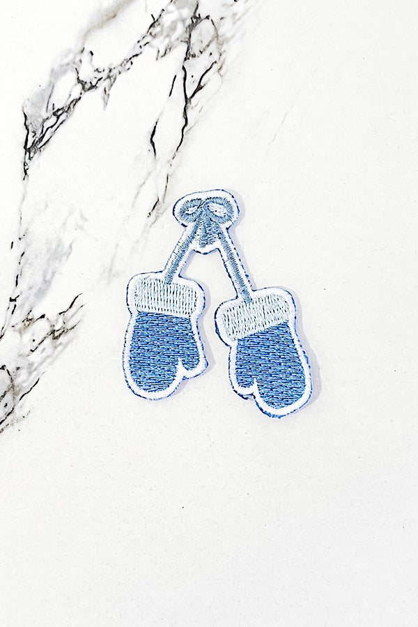 Blue Mittens Embroidered Patch