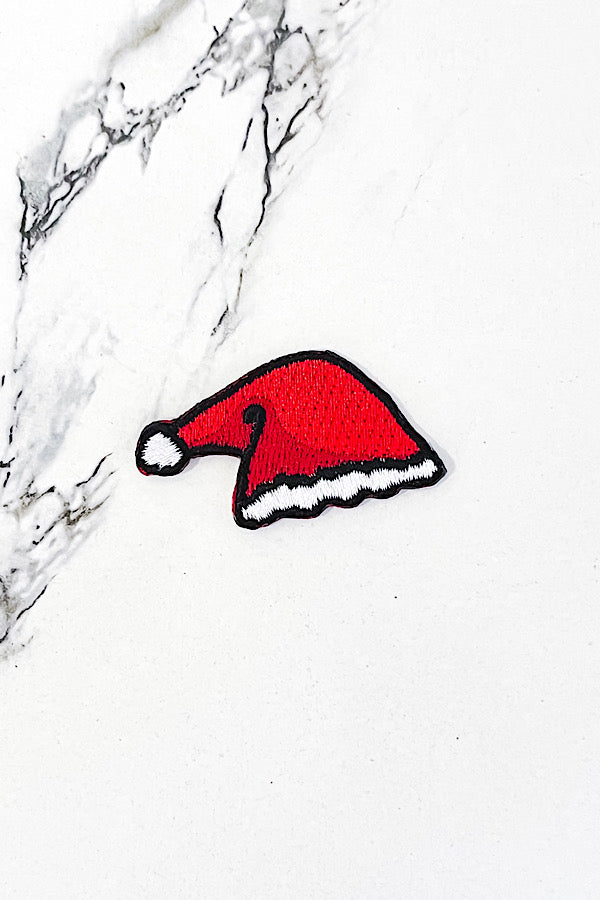 Red Santa Hat Embroidered Patch