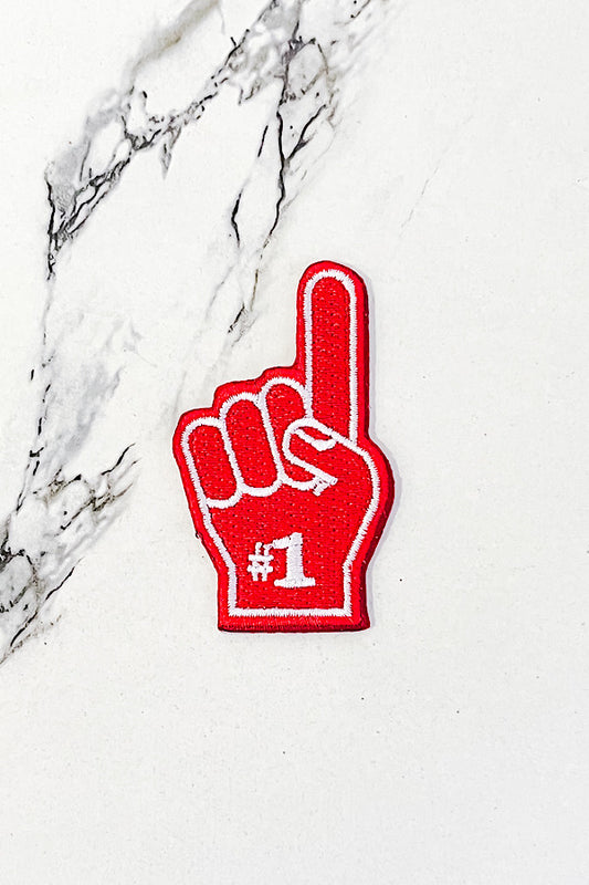 Red Foam Finger Embroidered Patch