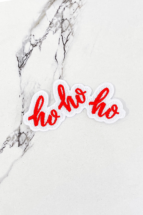 Red Ho Ho Ho Embroidered Patch