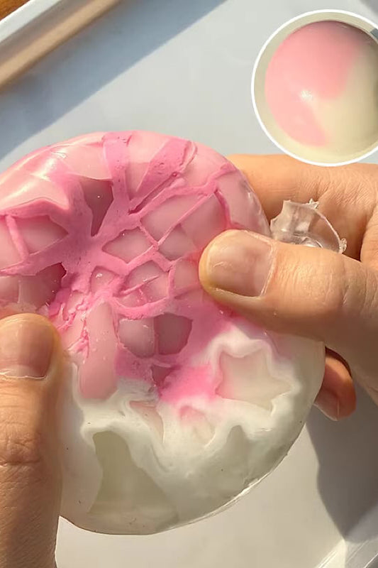 Pink and White Crackle Squishy Toy PREORDER