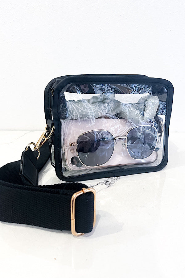 Black Clear Stadium Crossbody Bag