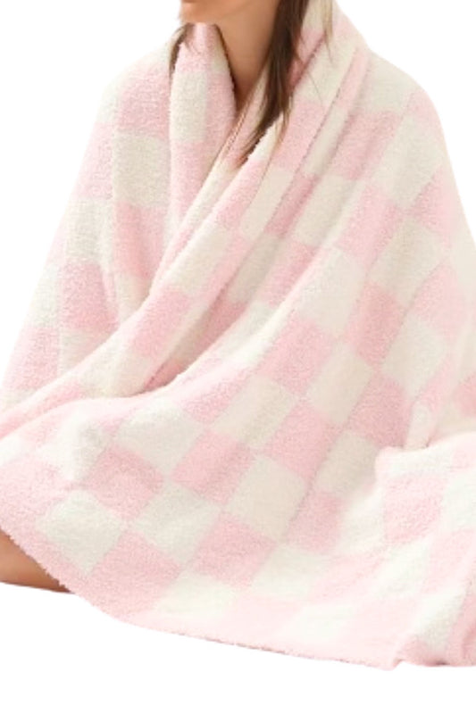 PREORDER Pink Check Luxury Blanket