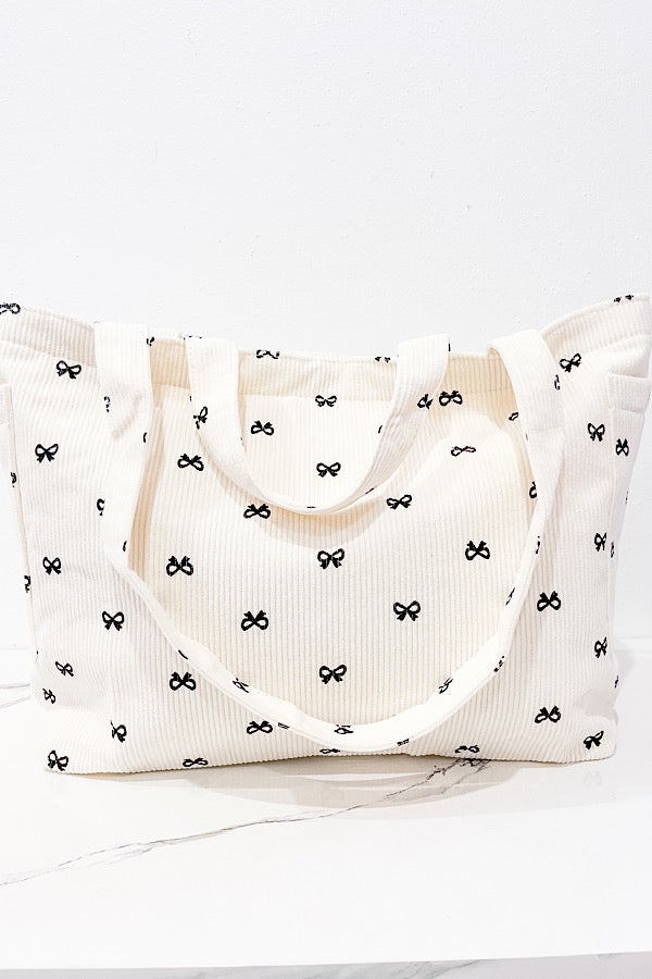 Brittany Bow Print Tote Bag