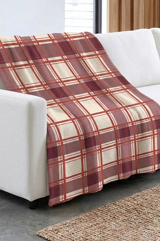 Amber Glow Brown Plaid Blanket PREORDER