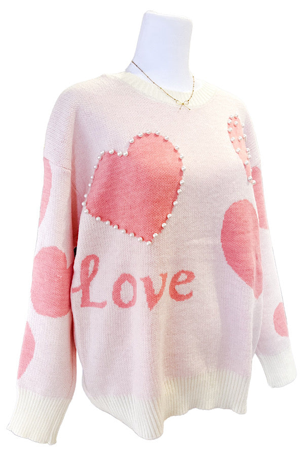 PREORDER Love Pearl Heart Sweater