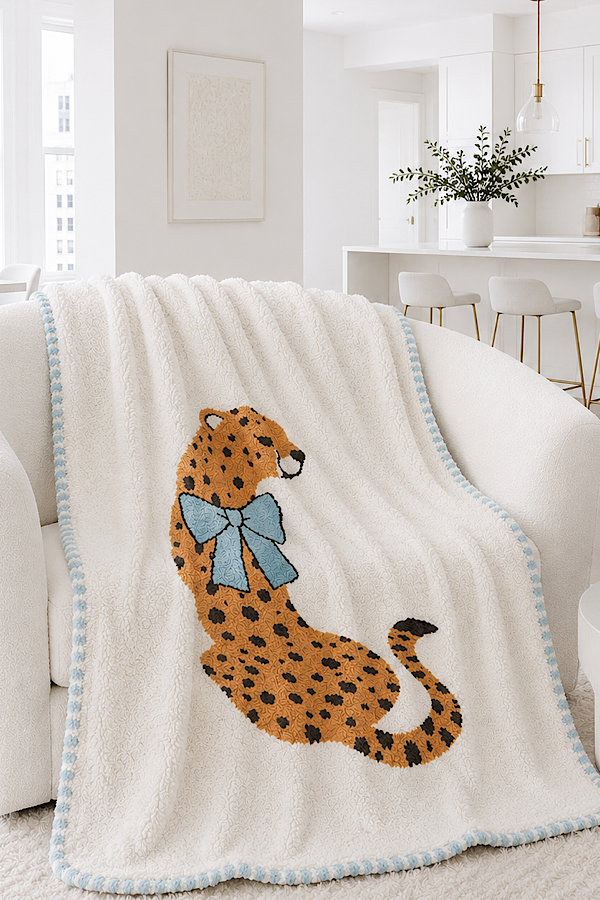 Stay Wild Blue Child Cheetah Blanket© PREORDER