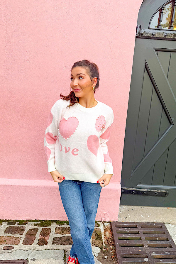 PREORDER Love Pearl Heart Sweater