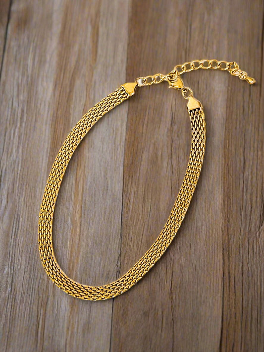 Natural Elements Gold Mesh Chain Choker