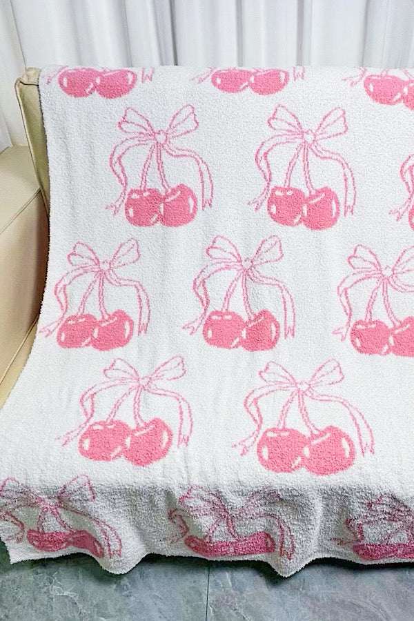 PREORDER Pink Cherries Luxury Blanket