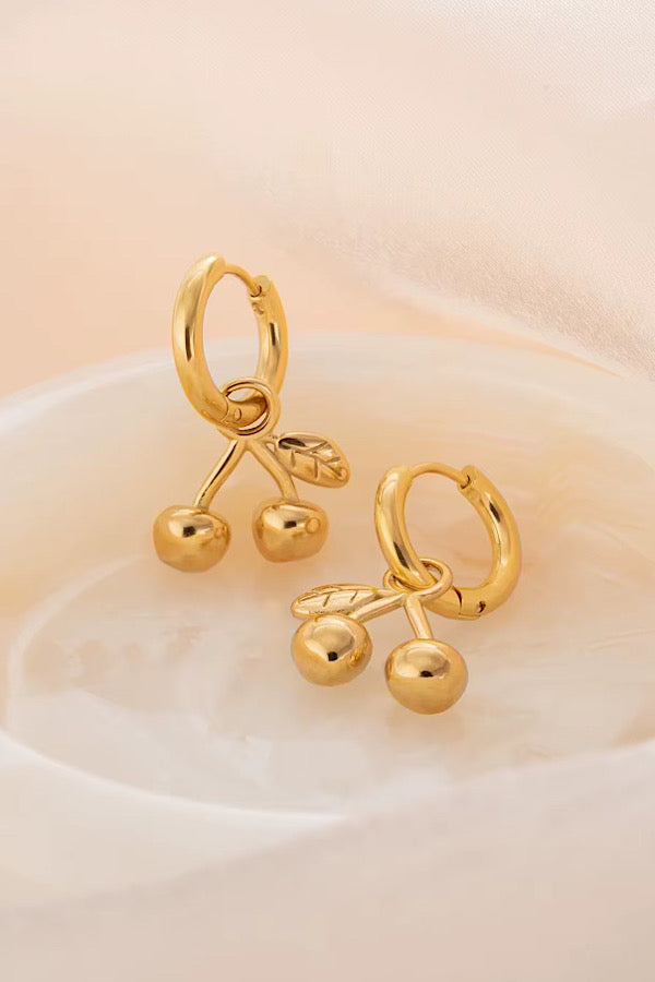 Willa Gold Cherry Hoop Earrings