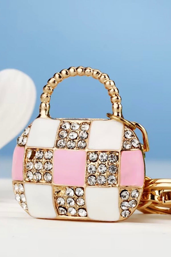 PREORDER Pink Check Handbag Purse Charm