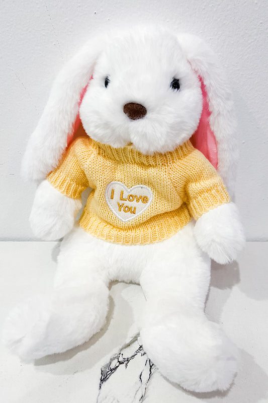 I Love You Plush Cream Bunny