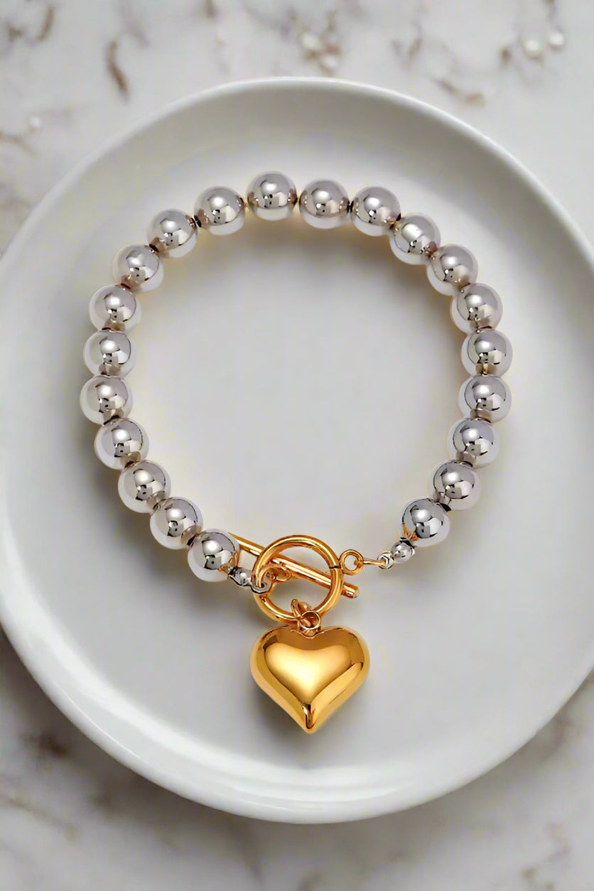 PREORDER Izzie Mixed Metal Heart Bracelet