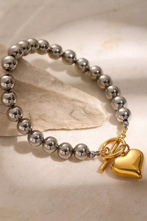 PREORDER Izzie Mixed Metal Heart Bracelet