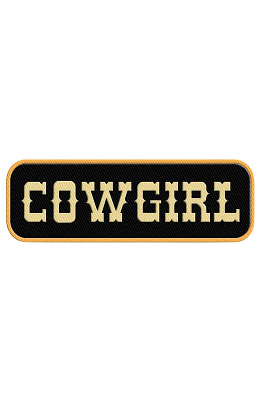 Black Gold Cowgirl Embroidered Patch