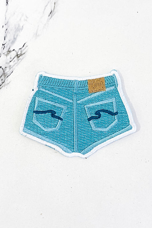 Denim Shorts Embroidered Patch