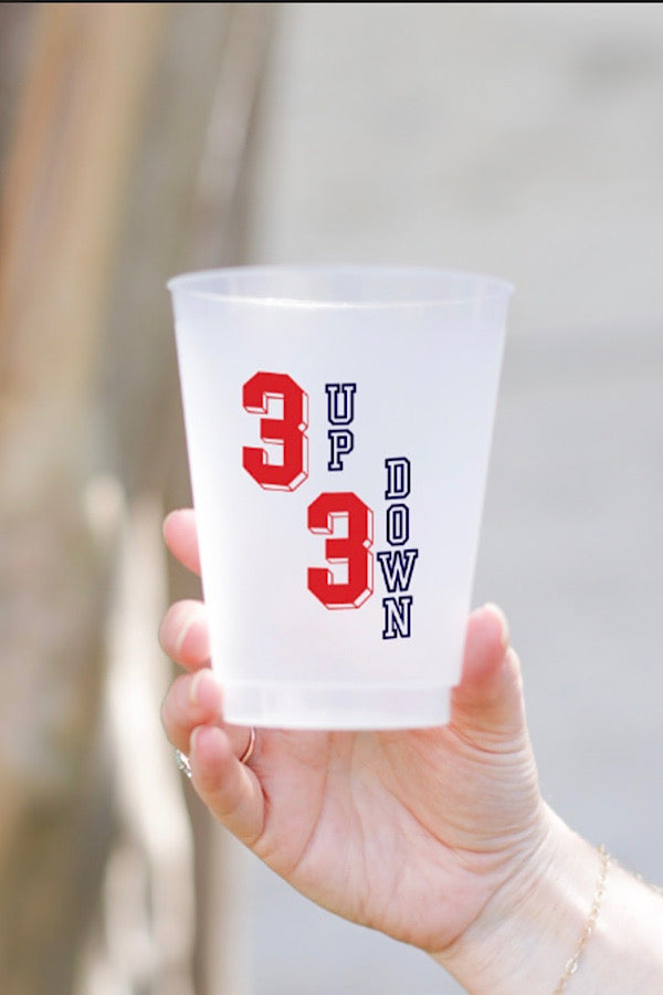 16oz 3 Up 3 Down Red Varsity Flex Cup