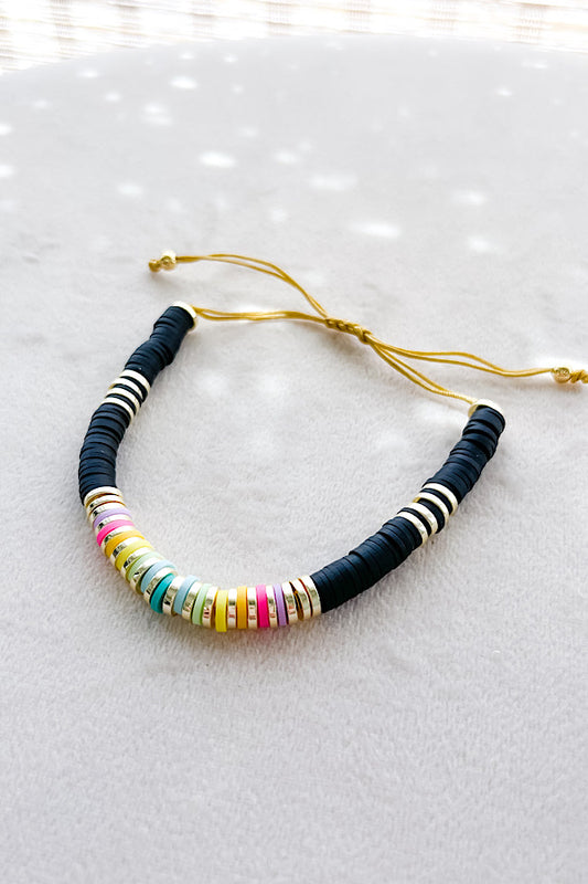 Lainey Black Colorful Beaded Bracelet
