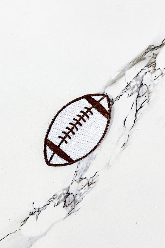 White Brown Football Embroidered Patch