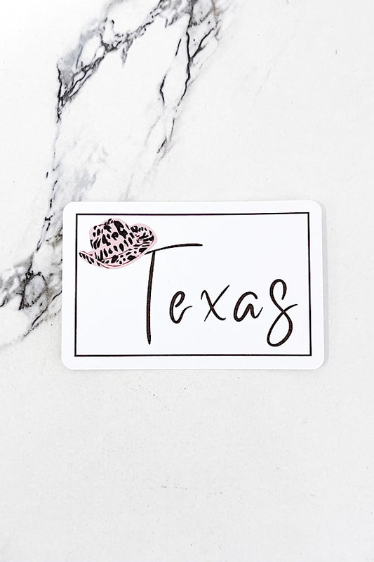 Texas Cow Print Hat Sticker