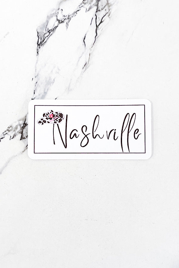 Nashville Cow Print Hat Sticker