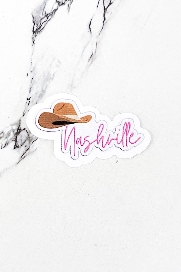 Pink Nashville Cowboy Hat Sticker