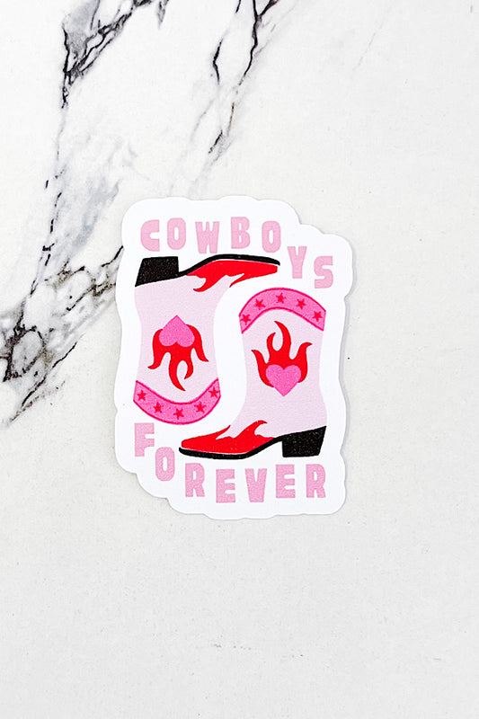 Pink Cowboys Forever Sticker