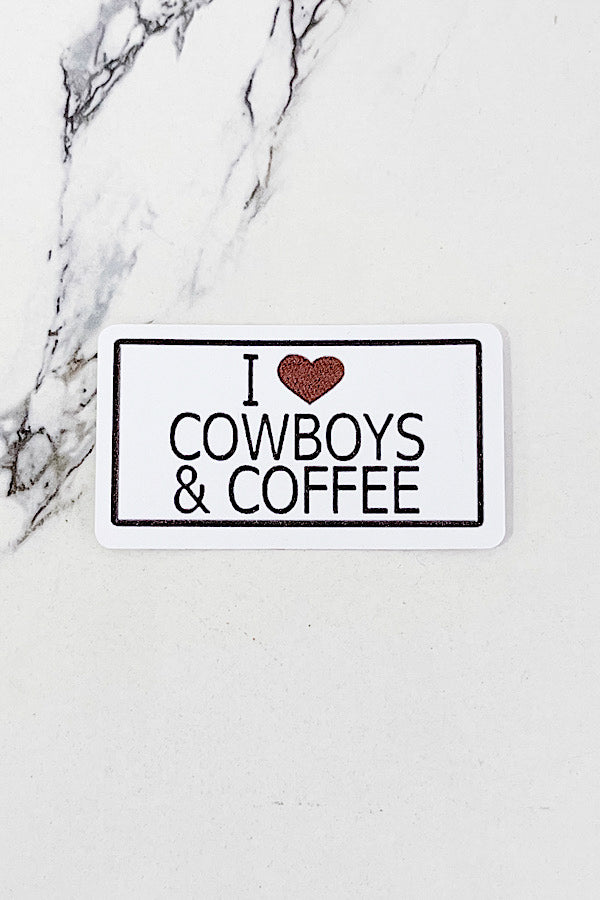 I Heart Cowboys & Coffee Sticker