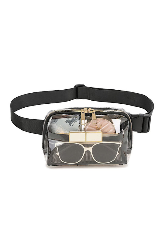 Black Clear Adjustable Belt Bag