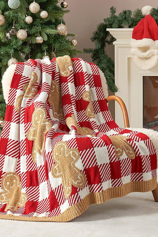 PREORDER Gingerbread Check Luxury Blanket