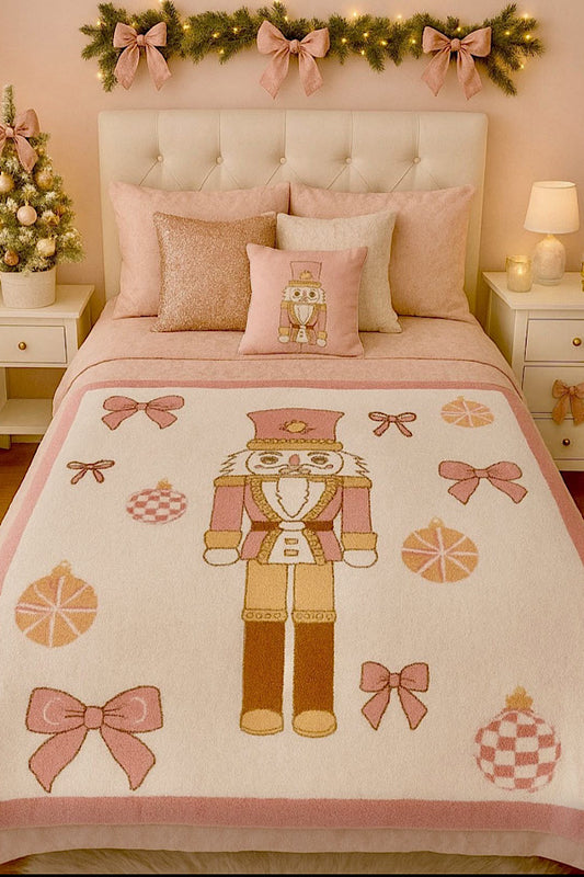 PREORDER Pink Nutcracker Bow Luxury Blanket