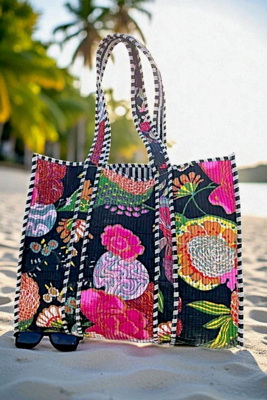 PREORDER Jaclyn Colorful Floral Tote Bag