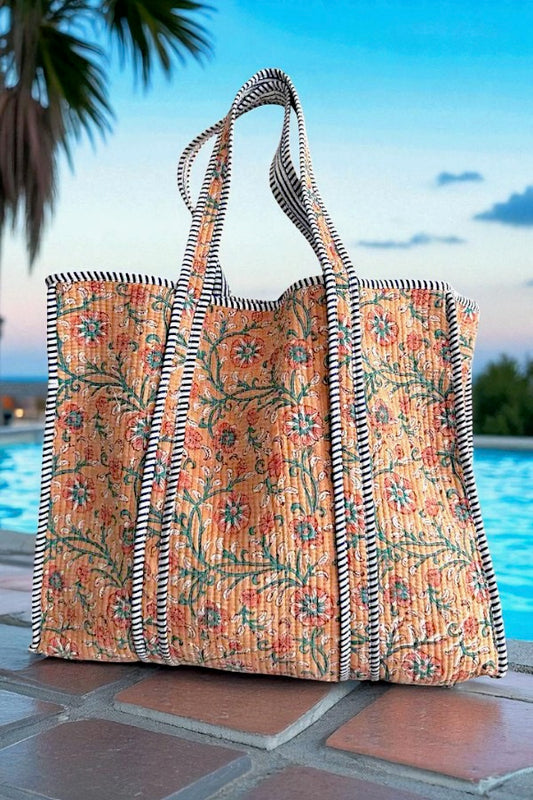 PREORDER Chelsea Orange Floral Tote Bag