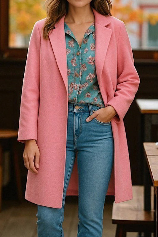 Juliette Pink Mid-Length Coat