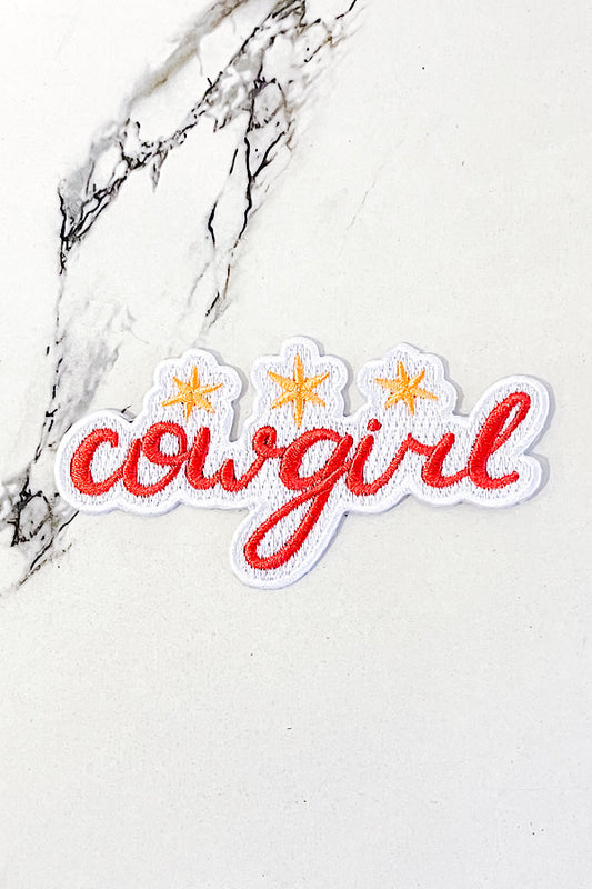 Cowgirl with Stars Embroidered Patch