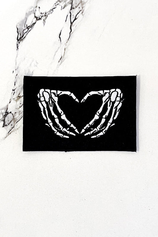 Skeleton Heart Embroidered Patch