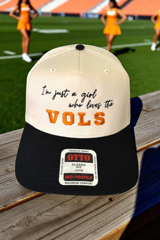 PREORDER Vols I’m Just a Girl Natural/Black Embroidered Hat