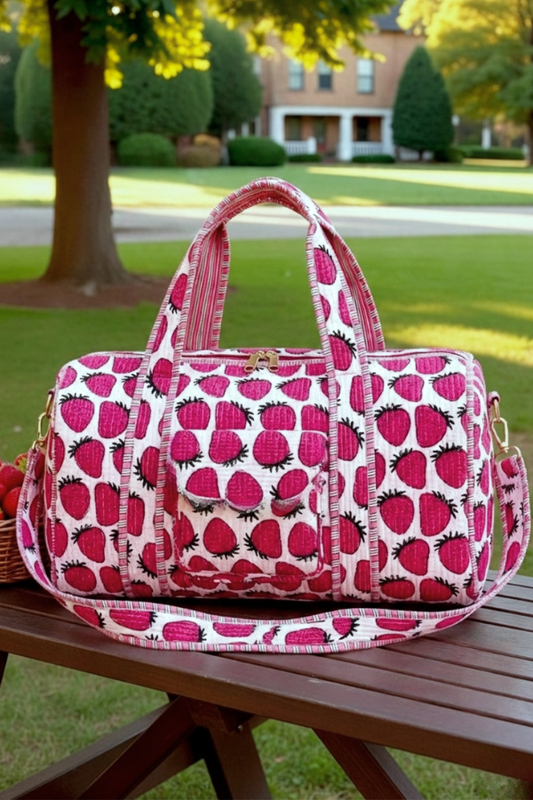PREORDER Addison Strawberry Print Duffel Bag
