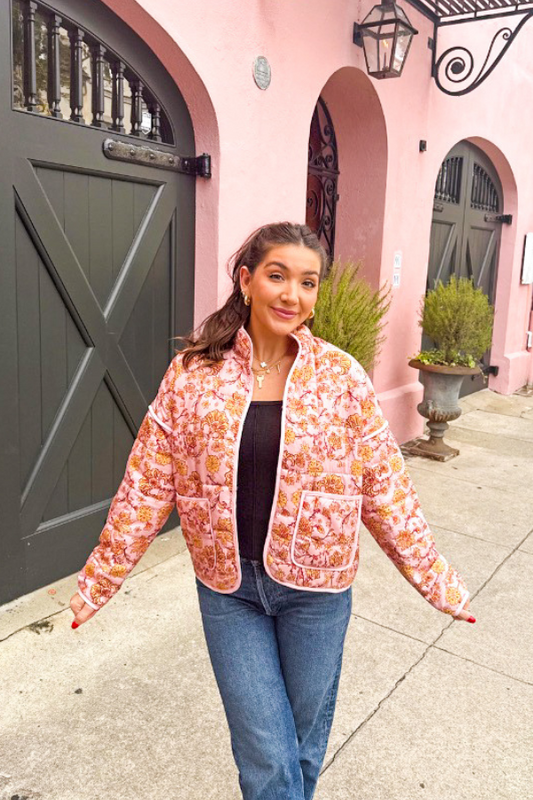 Pink Lightweight Quilted Jacket