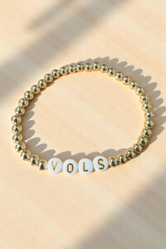 PREORDER - Vols Gold Beaded Bracelet