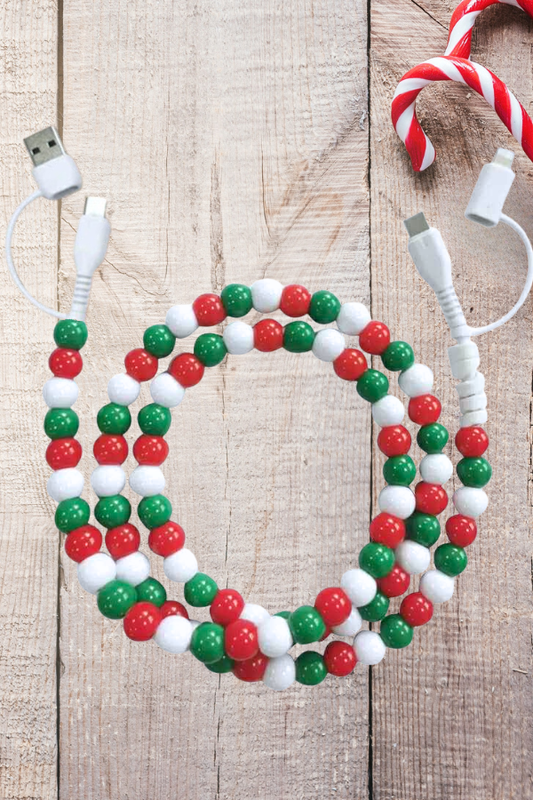 Holiday Beaded Cord Phone Charger