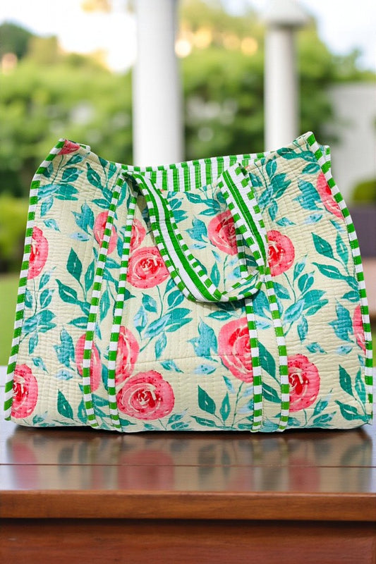 PREORDER Primrose Green Floral Tote Bag