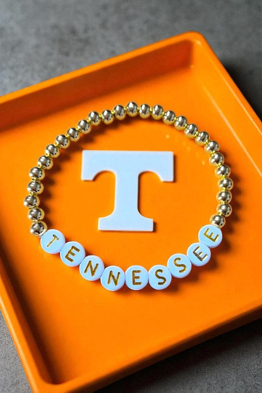 PREORDER Tennessee Gold Beaded Bracelet