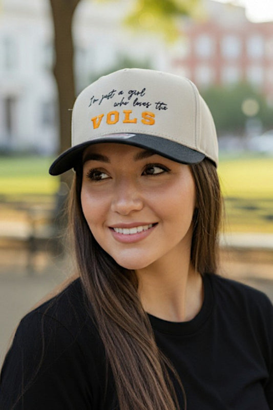 PREORDER Vols I’m Just a Girl Khaki/Black Embroidered Hat