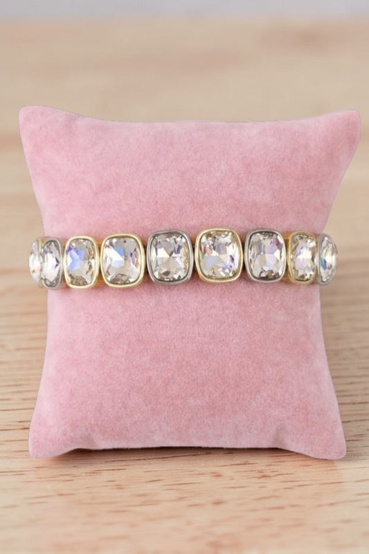 Asher Mixed Metal Square Stone Bracelet