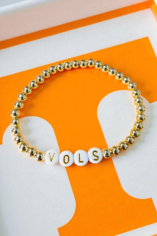 PREORDER Vols Gold Beaded Bracelet
