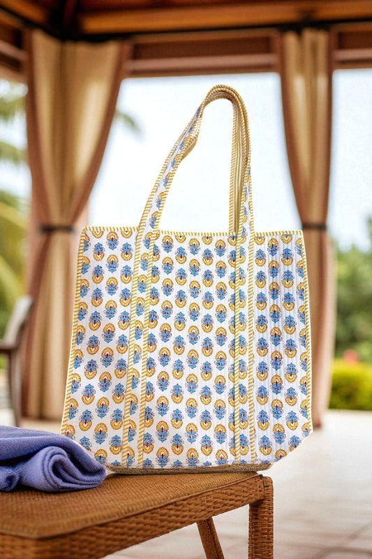 Halsey Yellow Floral Tote Bag