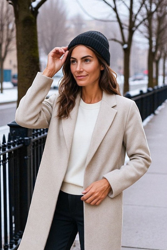 Juliette Taupe Mid-Length Coat